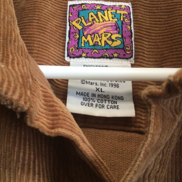 Vintage planet Mars snickers long sleeves coudoroy button down shirt size XL - Picture 2 of 10